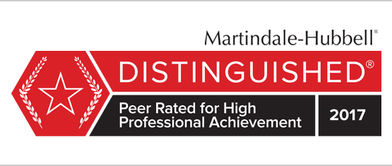 Martindale-Hubble peer rated award
