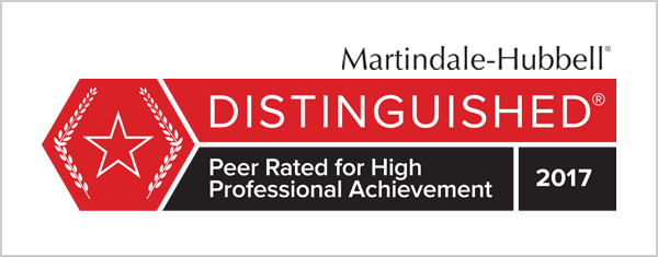 Martindale-Hubble peer rated award